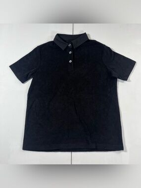 Tenore Polo Shirt Terry Cloth Short Sleeve Black Men's XS